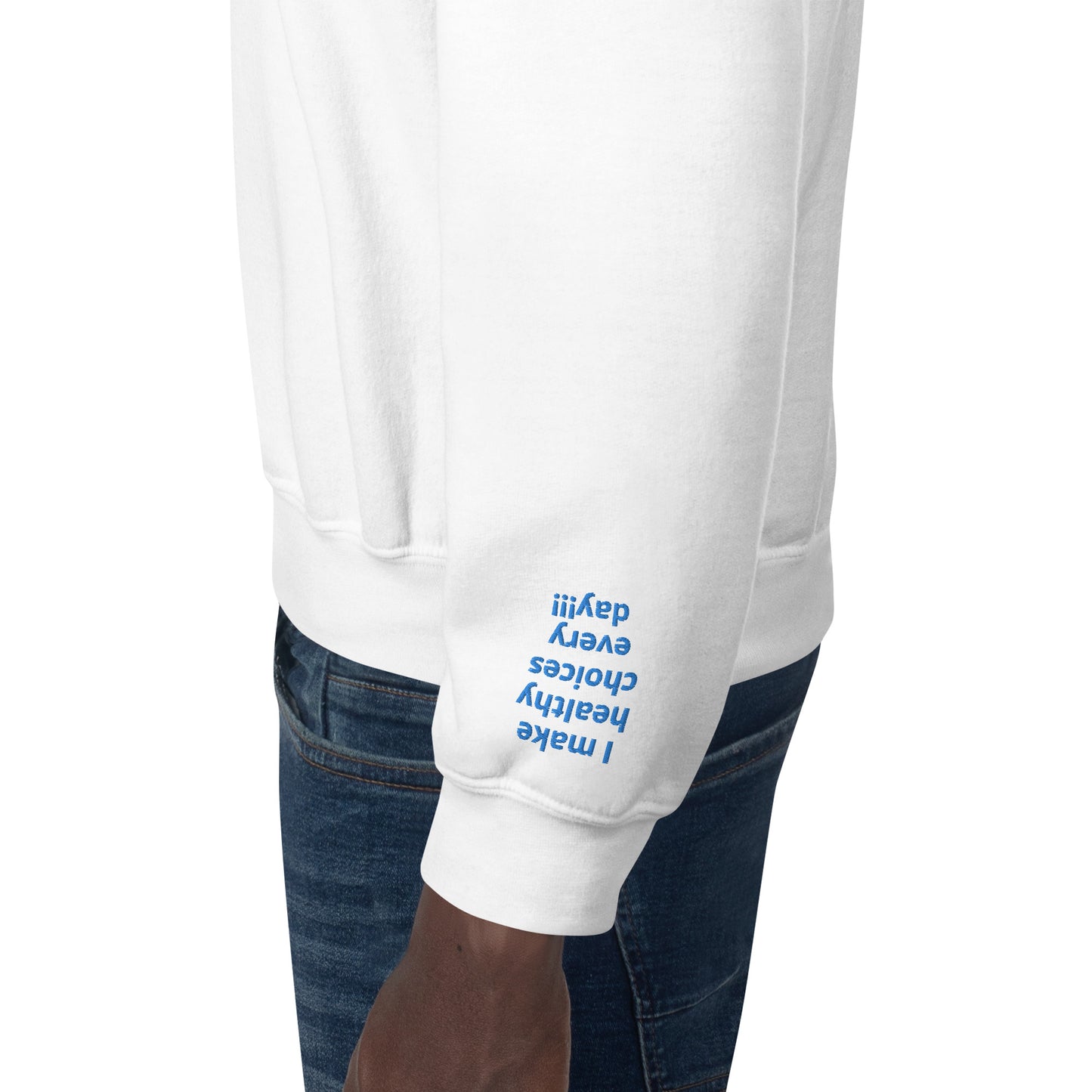 Unisex Sweatshirt - with affirmations on the wrists.