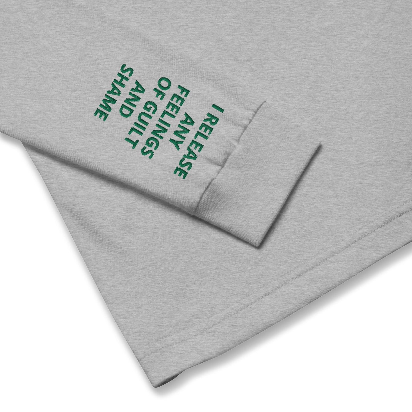 Unisex Long Sleeve Tee - with affirmations on the wrists.