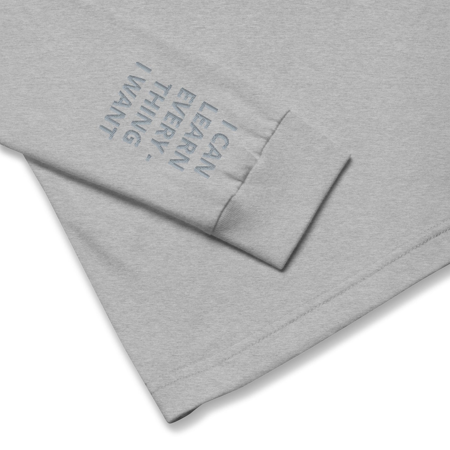 Unisex Long Sleeve Tee - with affirmations on the wrists.