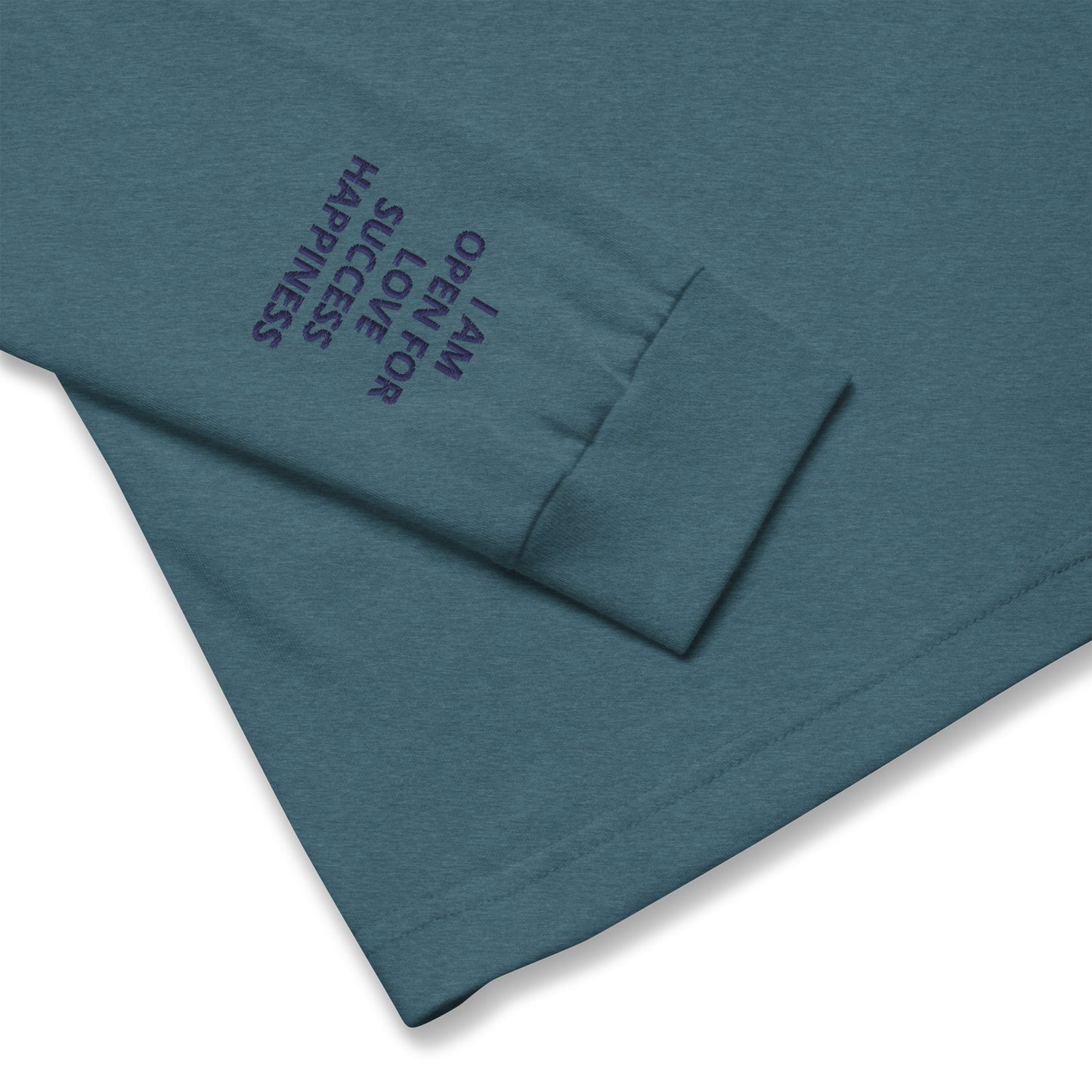 Unisex Long Sleeve Tee - with affirmations on the wrists.