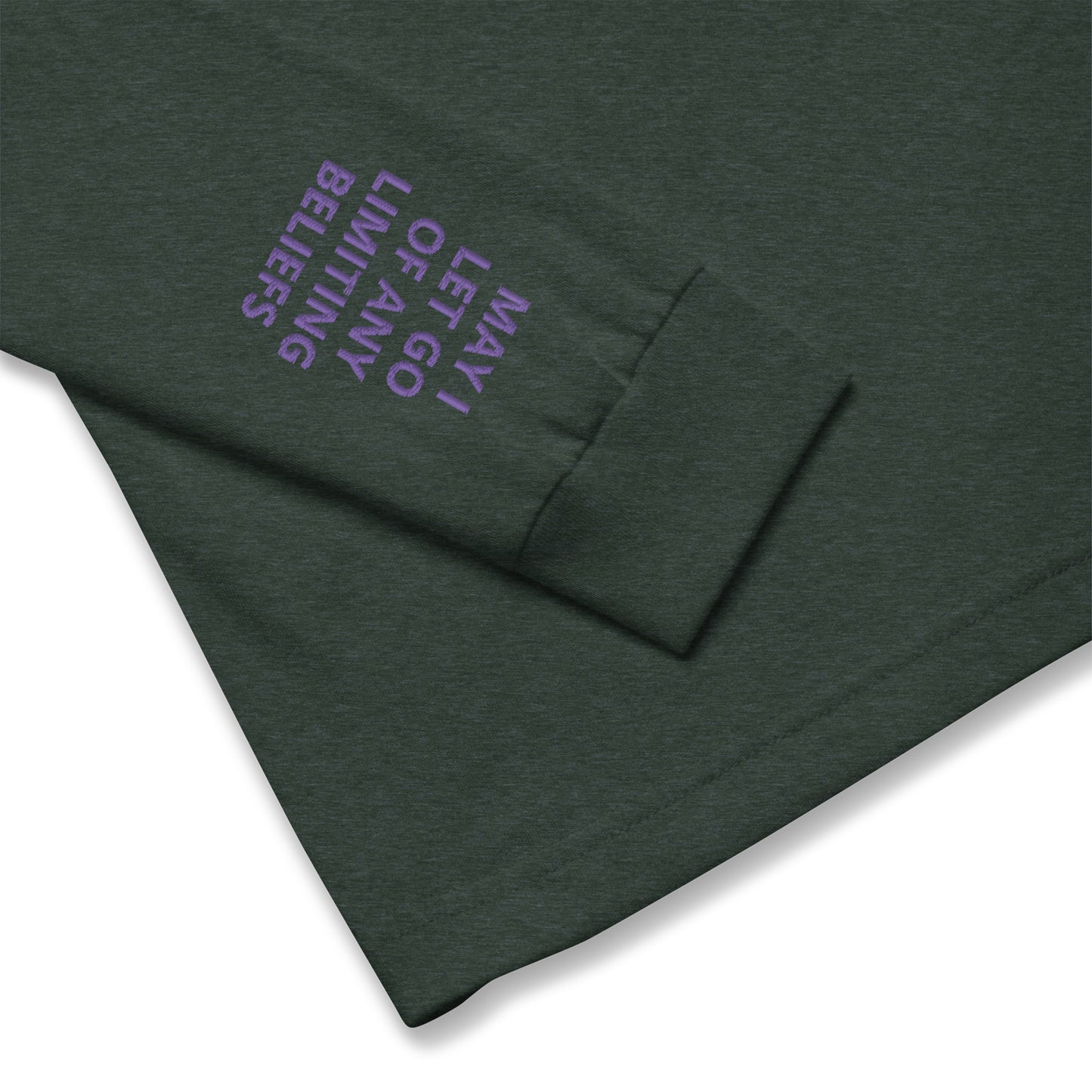 Unisex Long Sleeve Tee - with affirmations on the wrists.