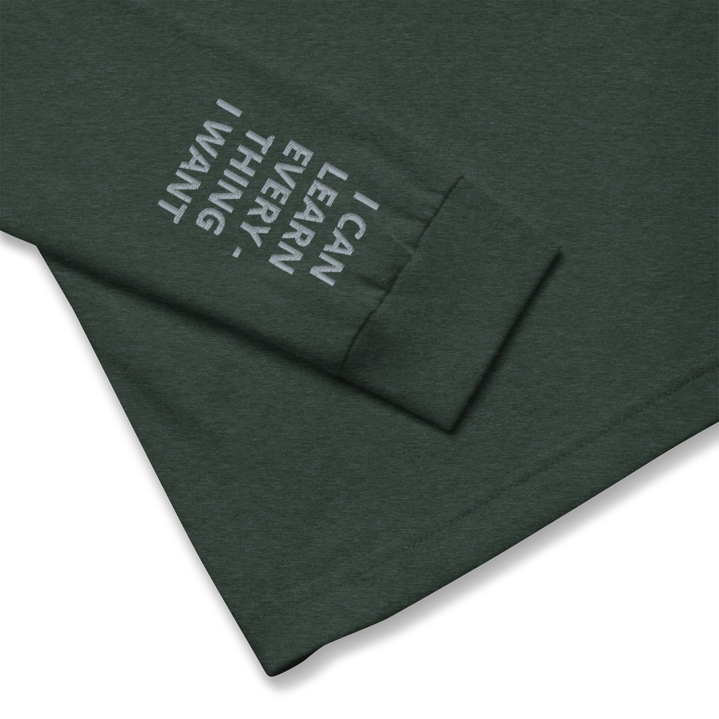 Unisex Long Sleeve Tee - with affirmations on the wrists.