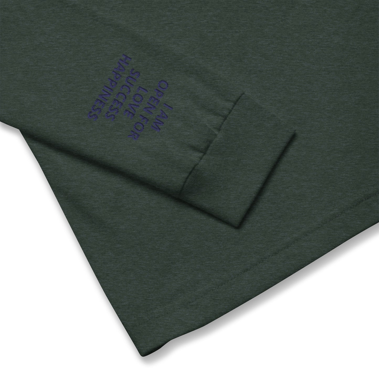 Unisex Long Sleeve Tee - with affirmations on the wrists.