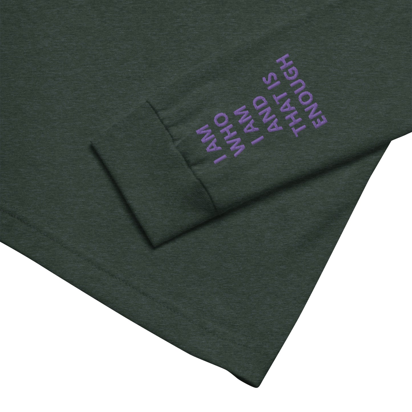 Unisex Long Sleeve Tee - with affirmations on the wrists.