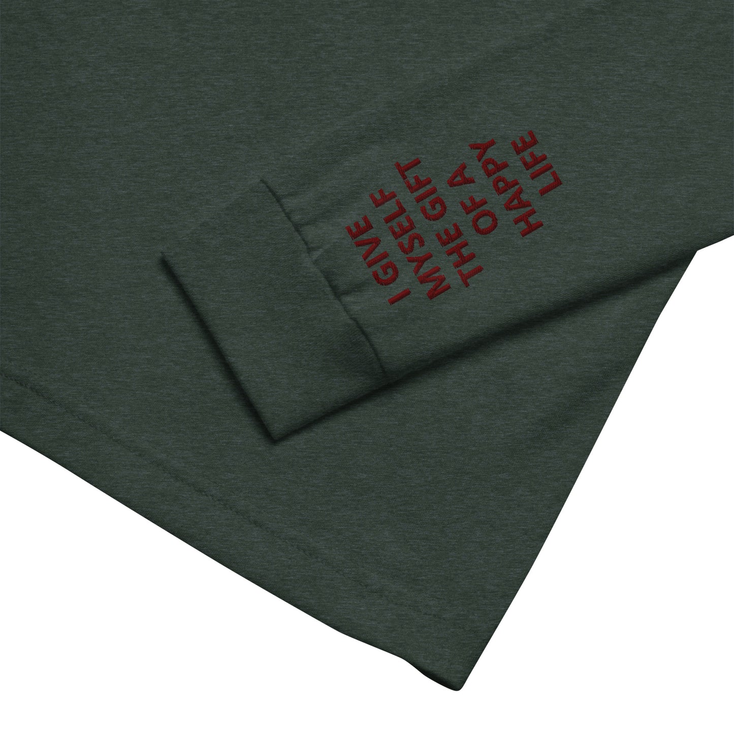 Unisex Long Sleeve Tee - with affirmations on the wrists.