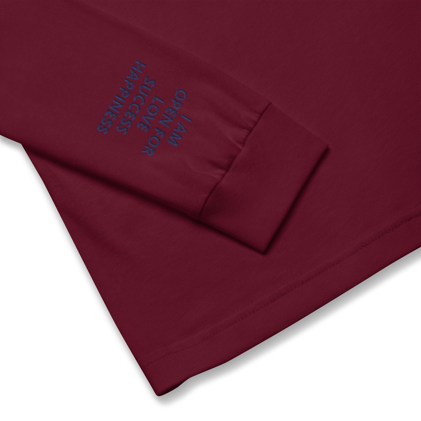 Unisex Long Sleeve Tee - with affirmations on the wrists.
