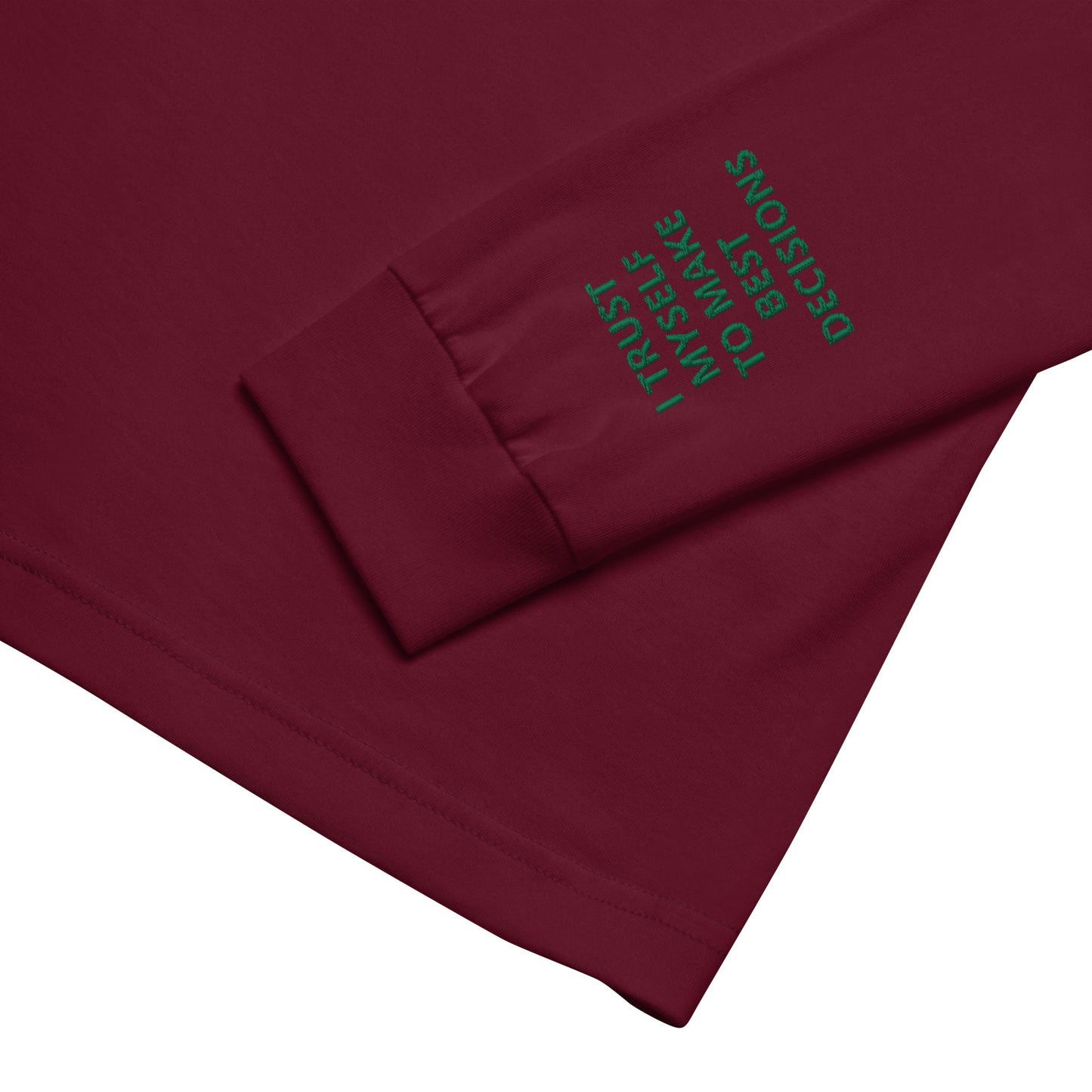 Unisex Long Sleeve Tee - with affirmations on the wrists.