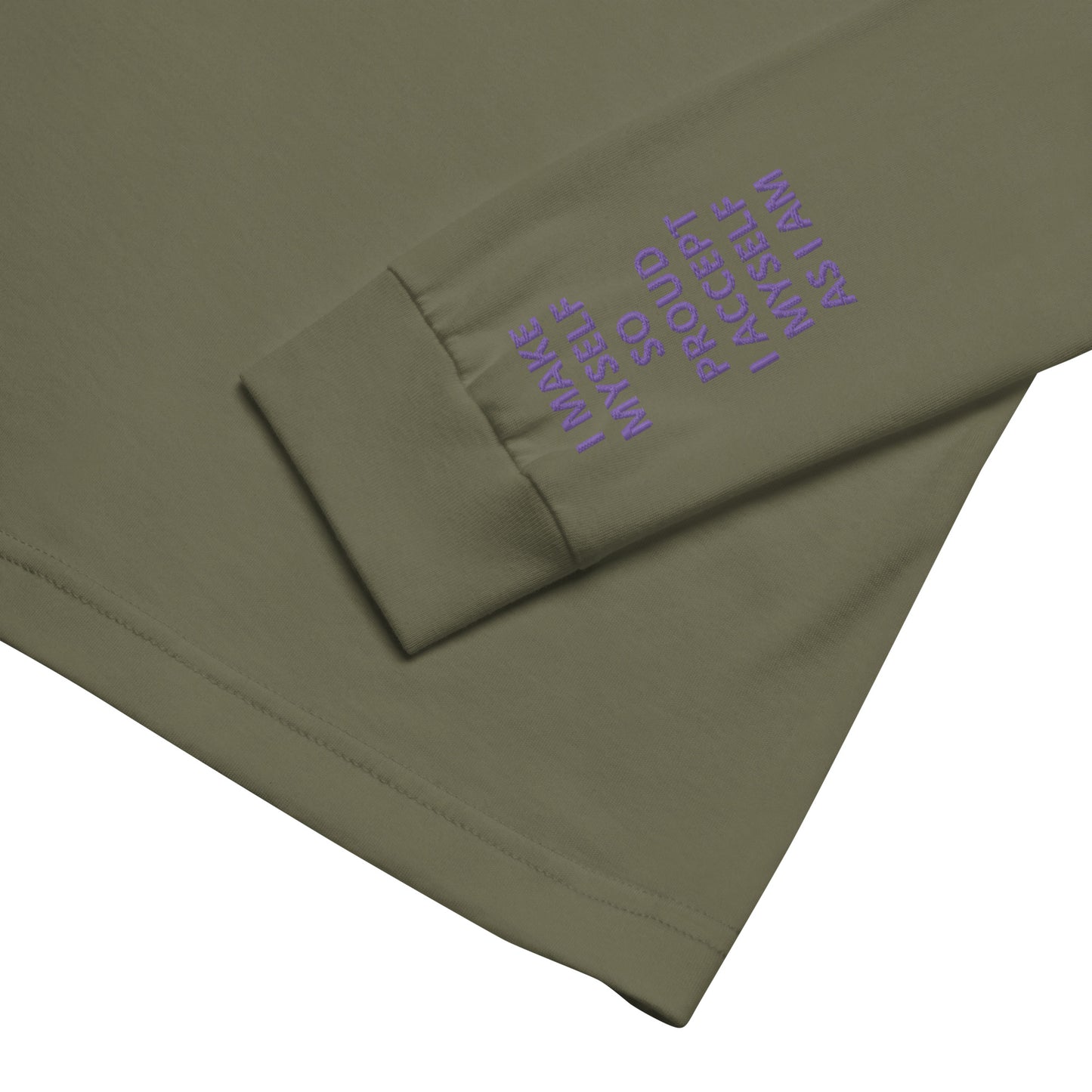 Unisex Long Sleeve Tee - with affirmations on the wrists.