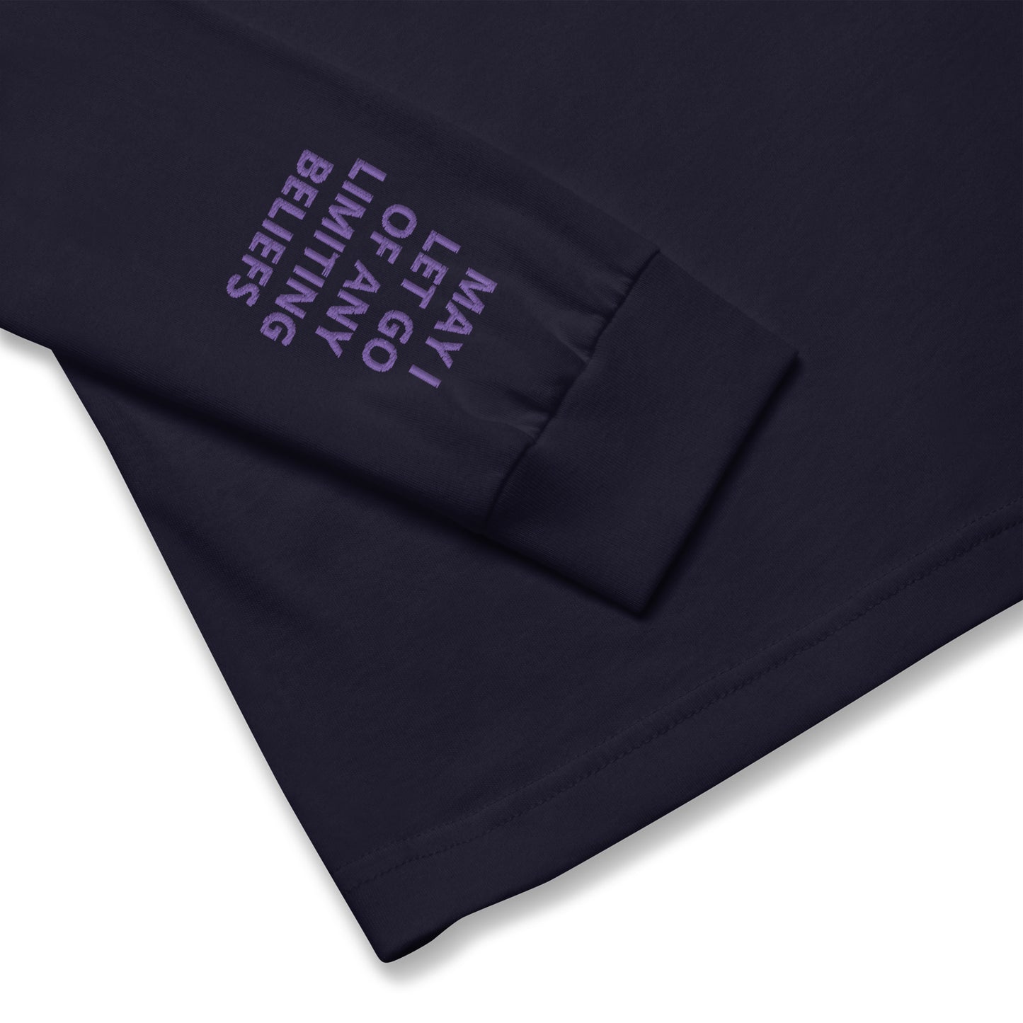 Unisex Long Sleeve Tee - with affirmations on the wrists.