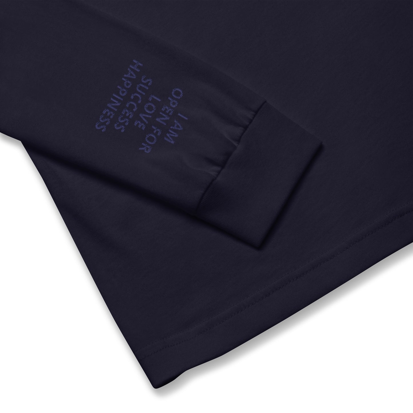 Unisex Long Sleeve Tee - with affirmations on the wrists.