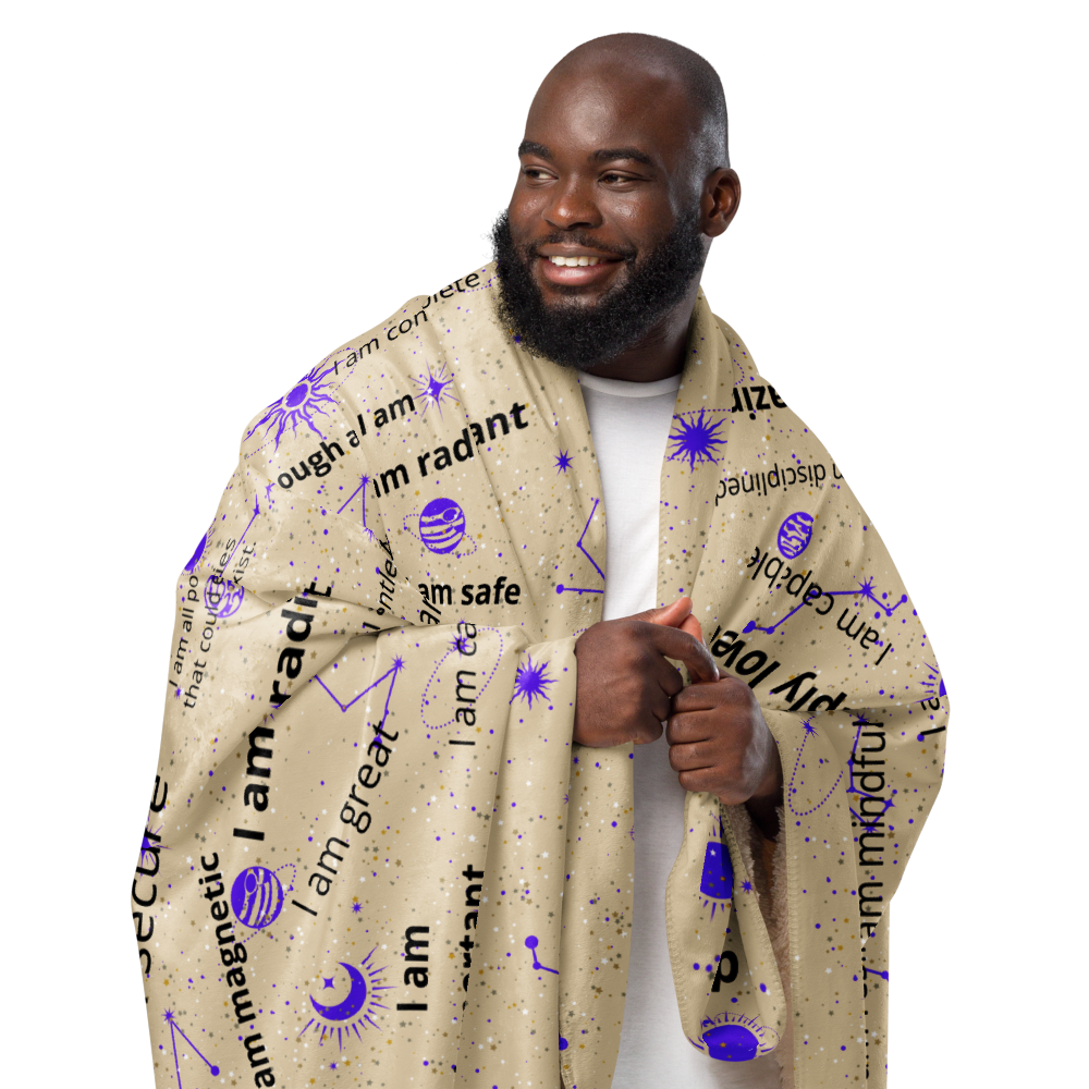 Sherpa blanket - with I AM affirmations