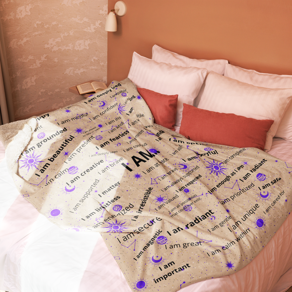 Sherpa blanket - with I AM affirmations