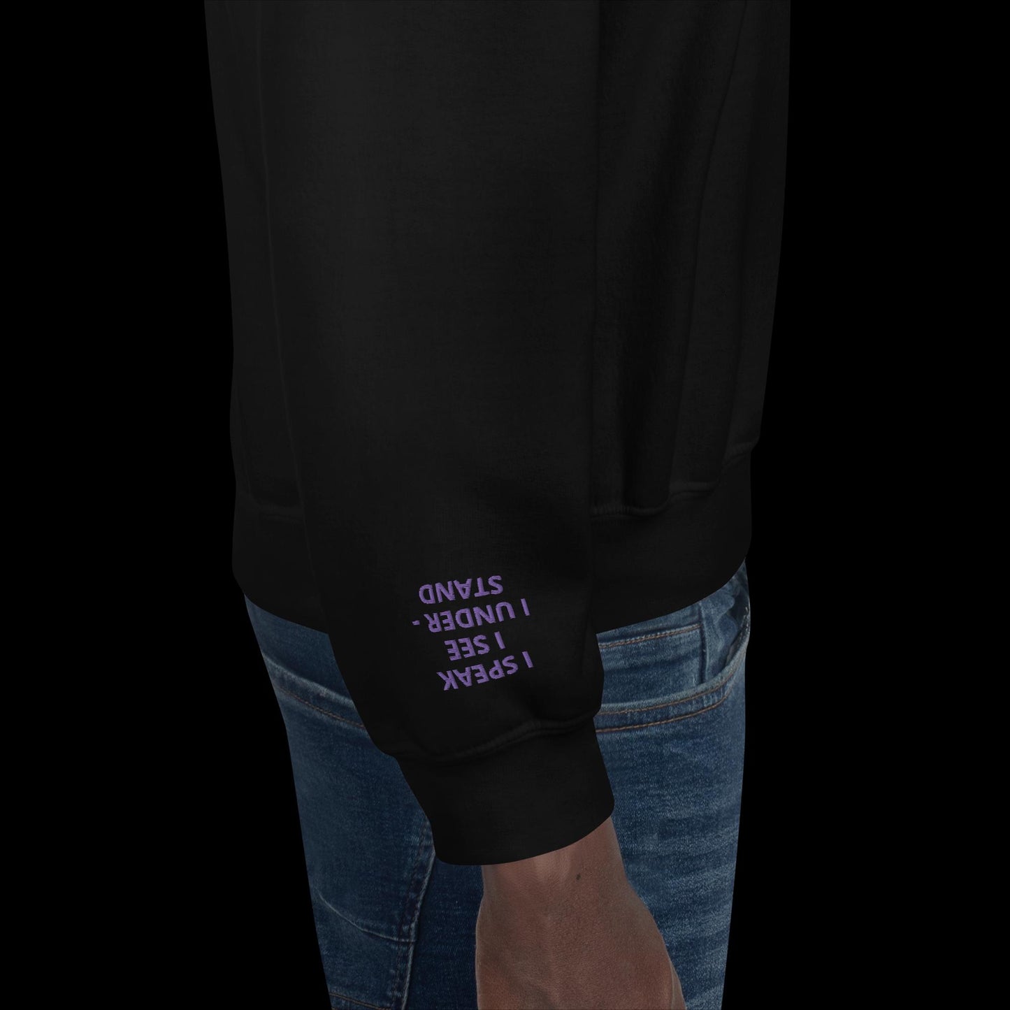 Unisex Sweatshirt - with affirmations on the wrists.