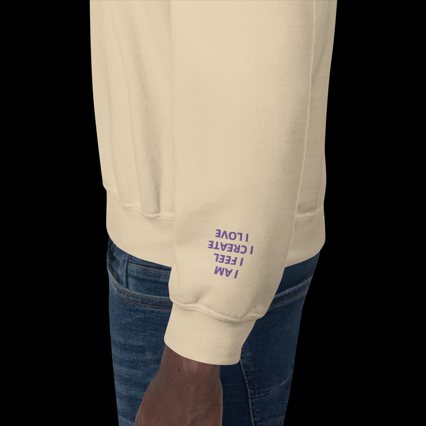 Unisex Sweatshirt - with affirmations on the wrists.