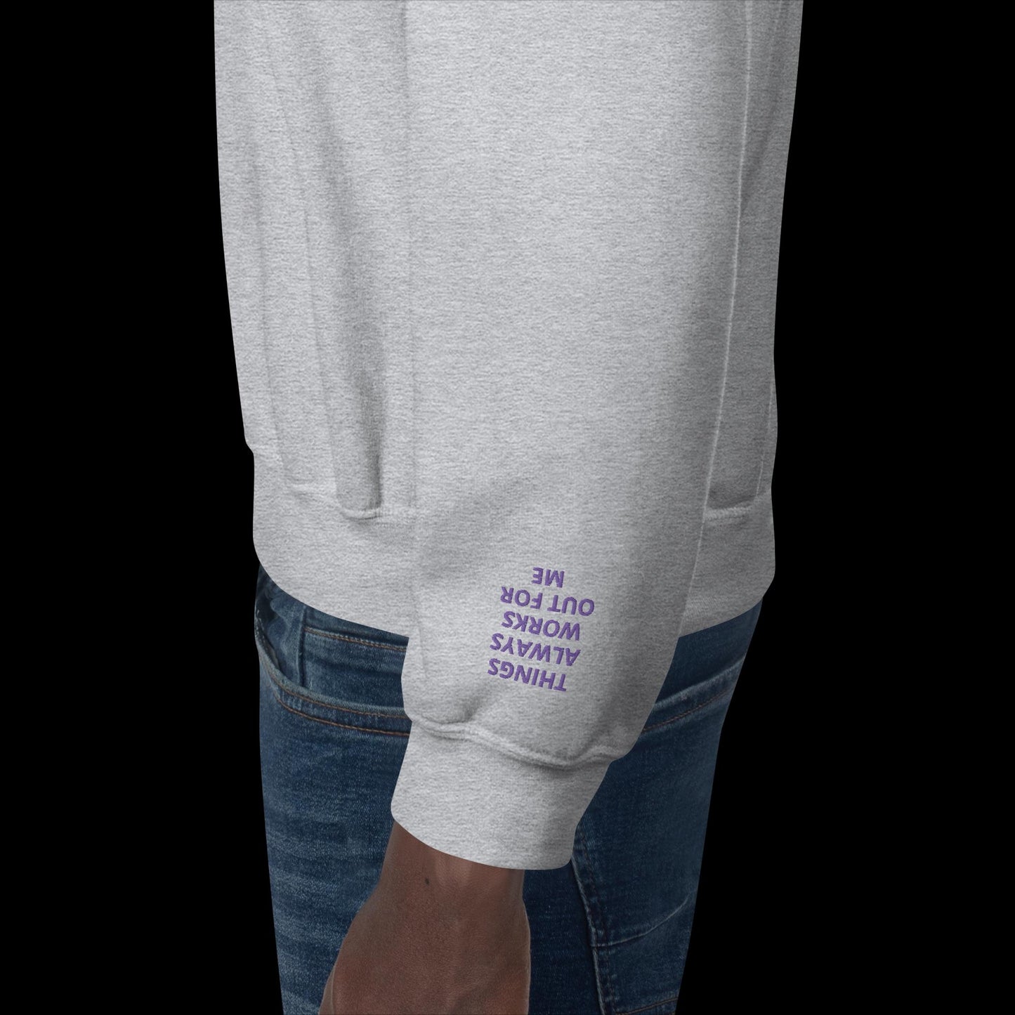 Unisex Sweatshirt - with affirmations on the wrists.