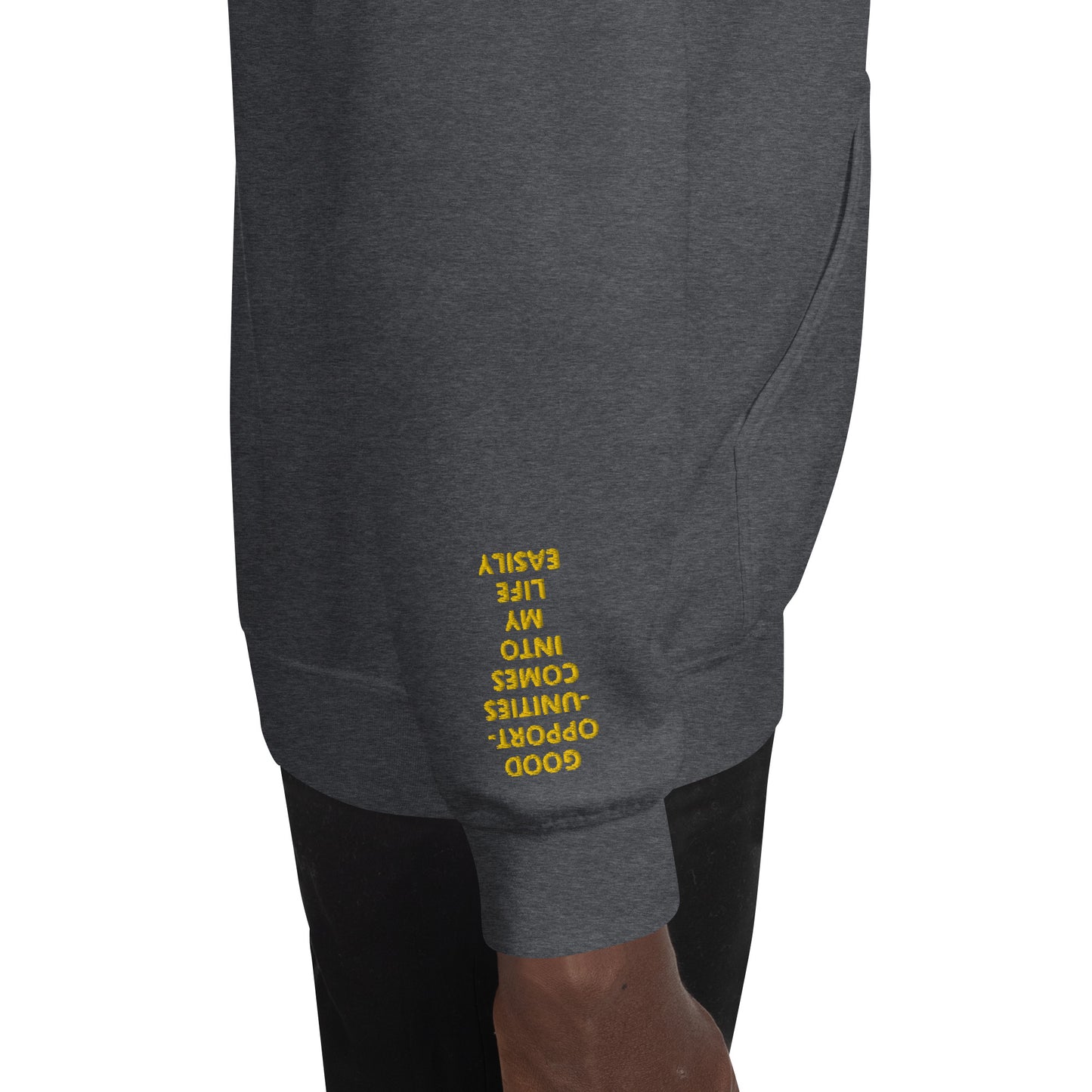 Unisex Hoodie - with affirmations on the wrists.