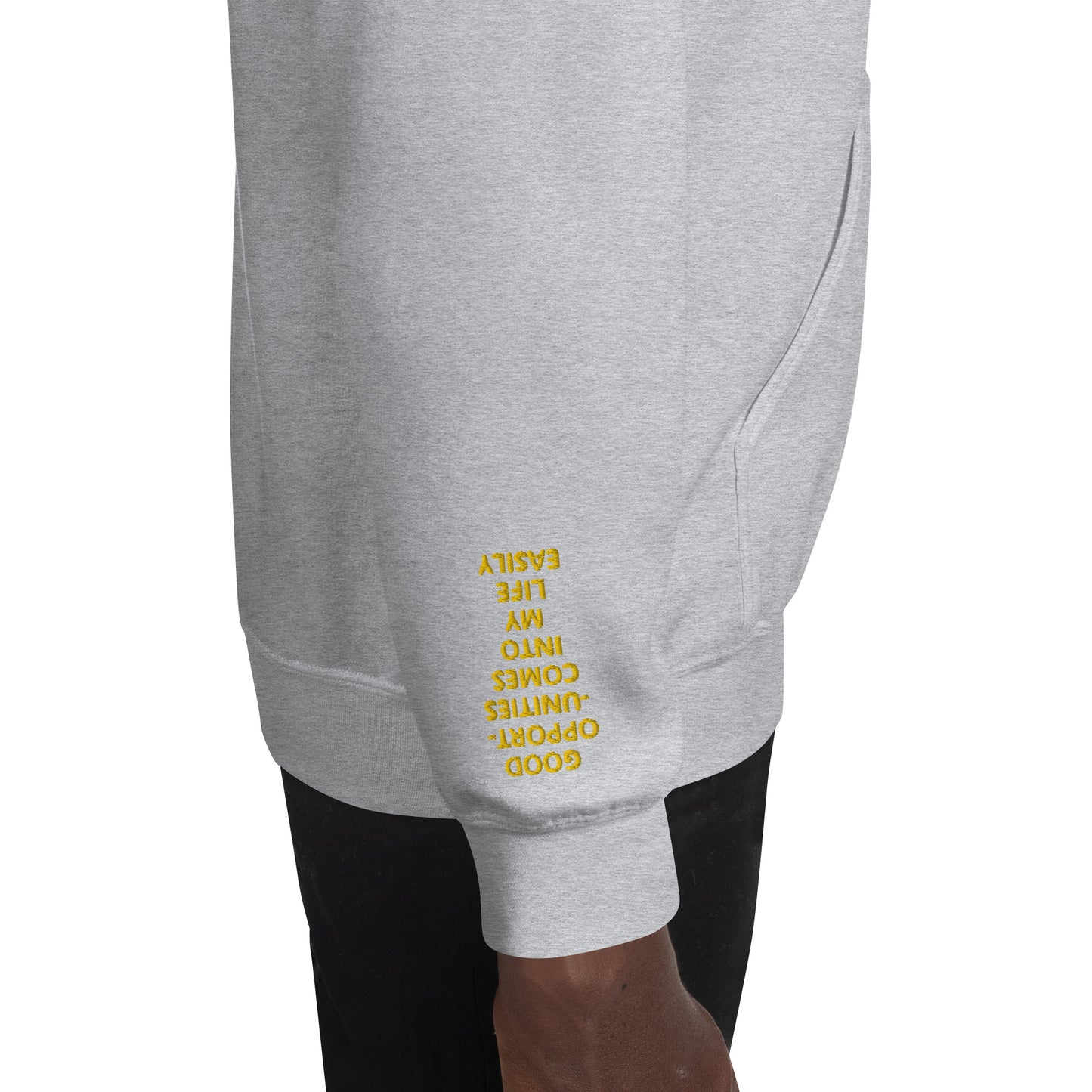 Unisex Hoodie - with affirmations on the wrists.