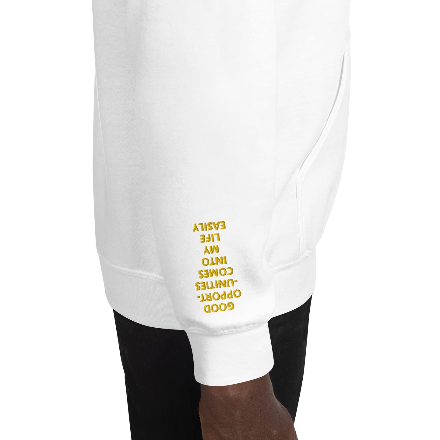 Unisex Hoodie - with affirmations on the wrists.